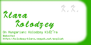 klara kolodzey business card